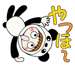 Hawaiian Girl ocyame costume Hen 2 sticker #9848297