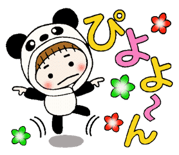 Hawaiian Girl ocyame costume Hen 2 sticker #9848301