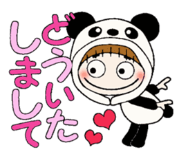 Hawaiian Girl ocyame costume Hen 2 sticker #9848331