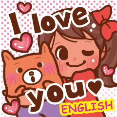 Girl and friends! English sticker