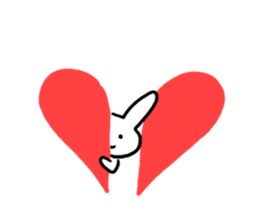 Heart rabbit. sticker #9852236