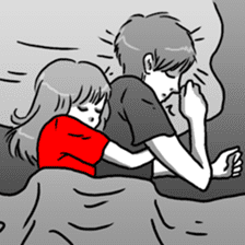 Manga couple in love sticker #9853621