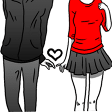Manga couple in love sticker #9853622