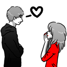 Manga couple in love sticker #9853625