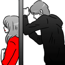 Manga couple in love sticker #9853637