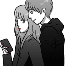 Manga couple in love sticker #9853648