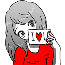 Manga couple in love sticker #9853650