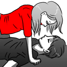Manga couple in love sticker #9853653