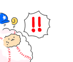 Baseball sheep and hedgehog second sticker #9853816