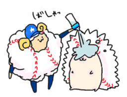 Baseball sheep and hedgehog second sticker #9853834