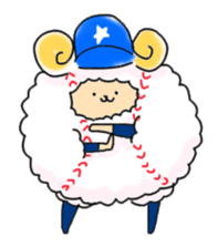 Baseball sheep and hedgehog second sticker #9853838