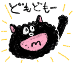 fluffy-blackkitty -crayon version- sticker #9854376