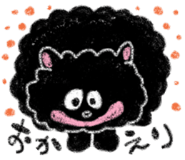 fluffy-blackkitty -crayon version- sticker #9854387