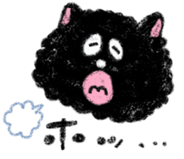 fluffy-blackkitty -crayon version- sticker #9854393