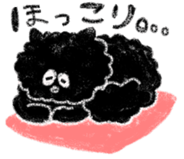 fluffy-blackkitty -crayon version- sticker #9854403