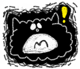 fluffy-blackkitty -crayon version- sticker #9854414