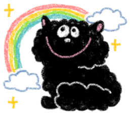 fluffy-blackkitty -crayon version- sticker #9854415