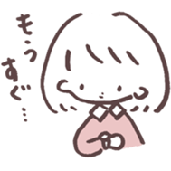 heart warming girl & rabbit 2 sticker #9859416