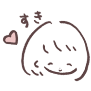 heart warming girl & rabbit 2 sticker #9859419