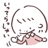 heart warming girl & rabbit 2 sticker #9859420