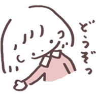 heart warming girl & rabbit 2 sticker #9859426