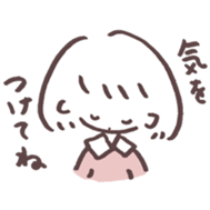 heart warming girl & rabbit 2 sticker #9859430