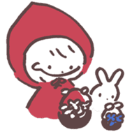 heart warming girl & rabbit 2 sticker #9859432