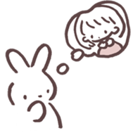 heart warming girl & rabbit 2 sticker #9859441