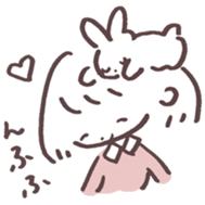 heart warming girl & rabbit 2 sticker #9859442