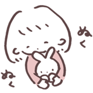 heart warming girl & rabbit 2 sticker #9859443