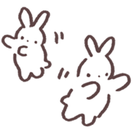 heart warming girl & rabbit 2 sticker #9859452