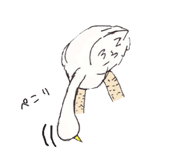 Three colors girl and birds sticker #9861017