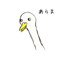 Three colors girl and birds sticker #9861018