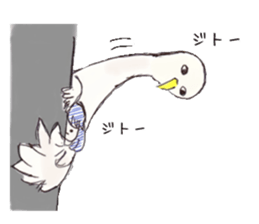 Three colors girl and birds sticker #9861025