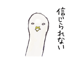 Three colors girl and birds sticker #9861033