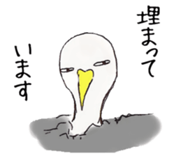 Three colors girl and birds sticker #9861034