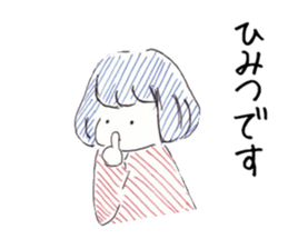 Three colors girl and birds sticker #9861040