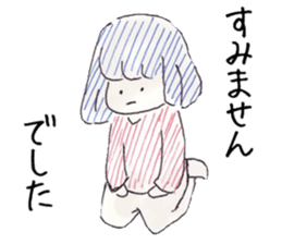 Three colors girl and birds sticker #9861046