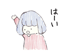 Three colors girl and birds sticker #9861051