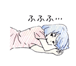 Three colors girl and birds sticker #9861055