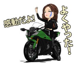 Bustling people rider sticker #9862512