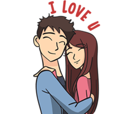 Ollie and Felly : Couple in Love sticker #9863259