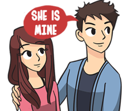 Ollie and Felly : Couple in Love sticker #9863292