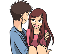 Ollie and Felly : Couple in Love sticker #9863293