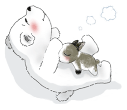 Cotton Ball and little rabbit sticker #9863440