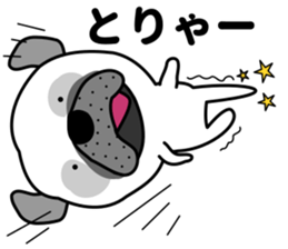 Unrestrained pug sticker #9864629