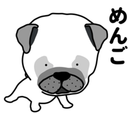 Unrestrained pug sticker #9864639