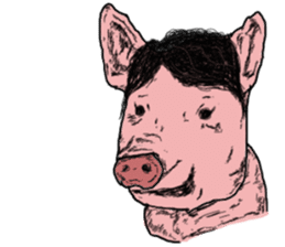 Pig man. Horse woman. sticker #9865579