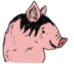 Pig man. Horse woman. sticker #9865580