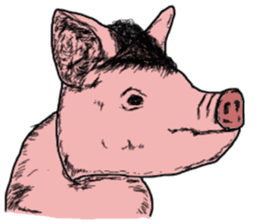 Pig man. Horse woman. sticker #9865583